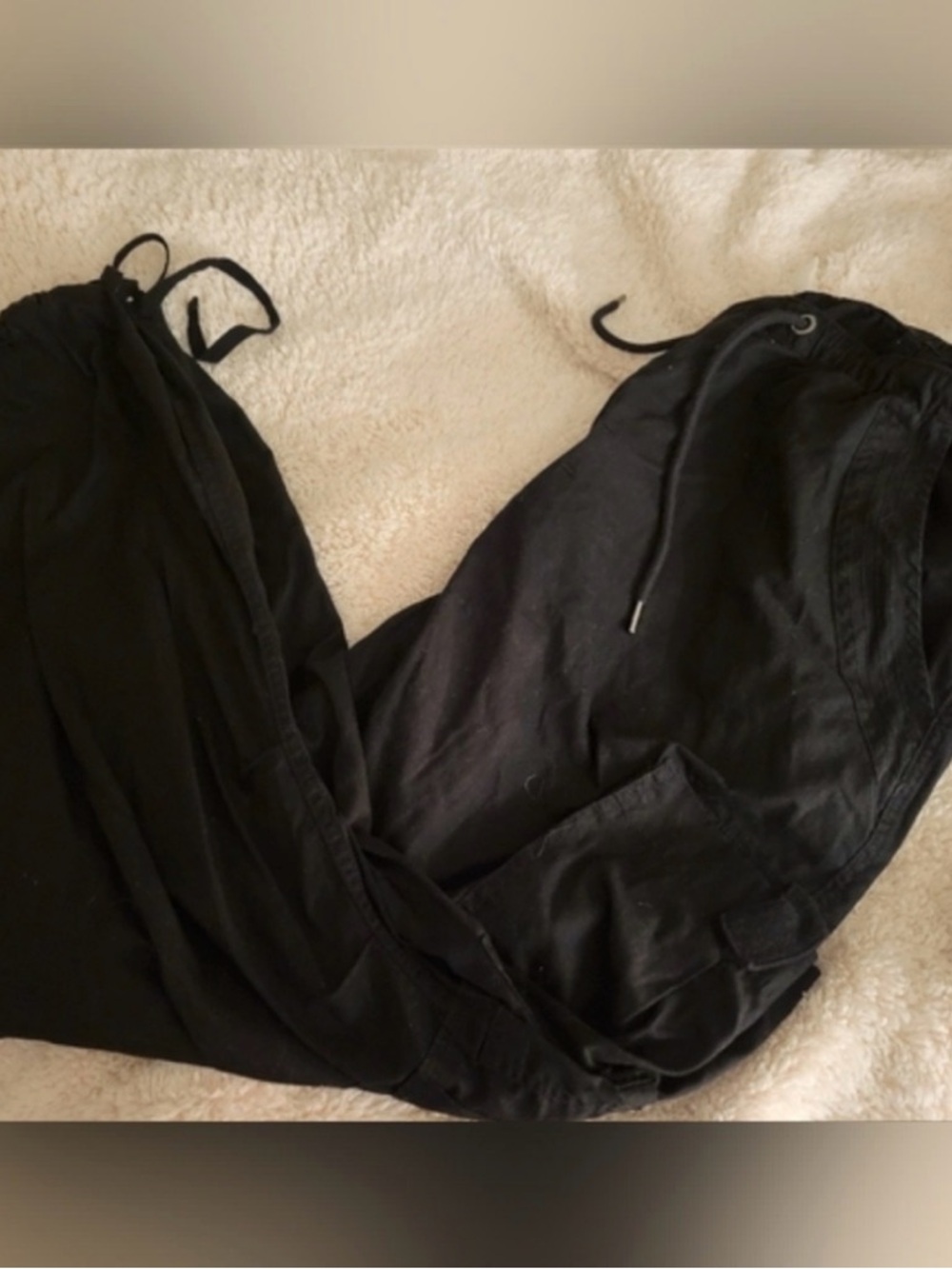 YoungLA W283 Off Duty Oversized Fit Black Cargo Pants XL - Picture 4 of 7